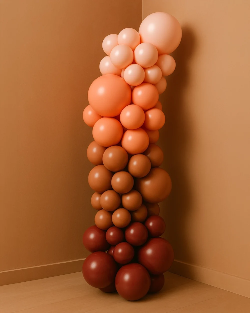 Cafe Rose balloon garland kit in blush, mocha and cream tones
